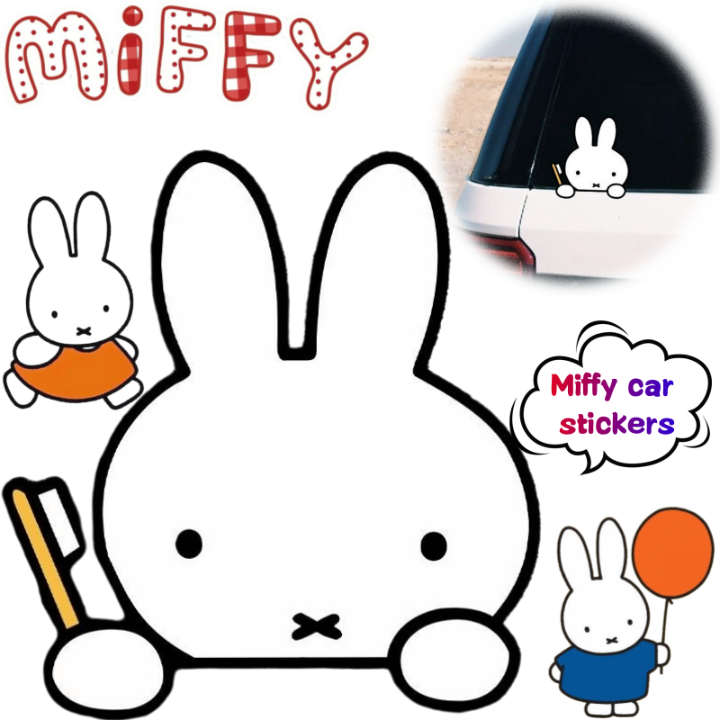 Atv Parts - Autocollant de voiture Miffy Rabbit, autocollant