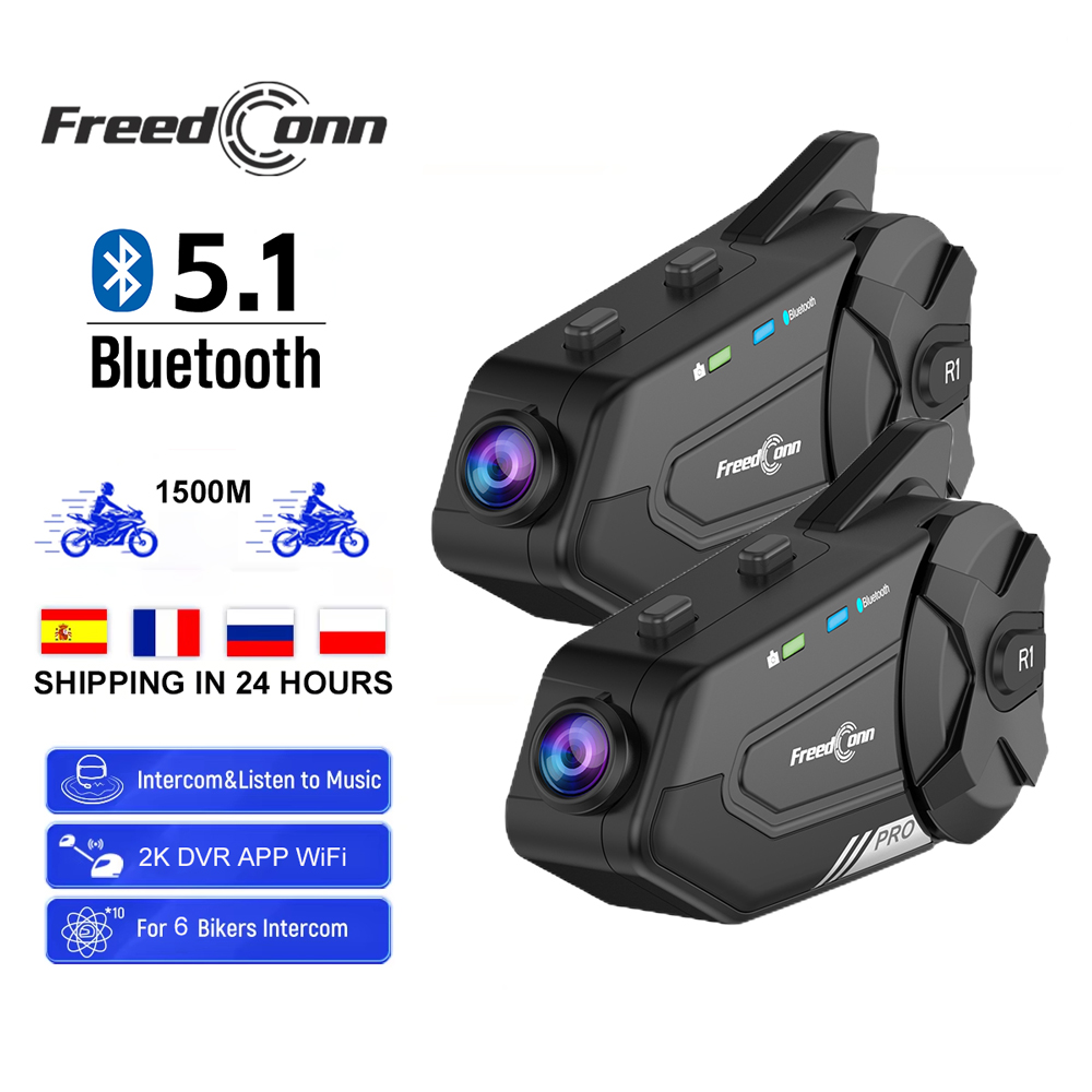 Universal Motorcycle Helmet Intercom Headset - Freedconn Moto interphone Auto Dvr casque