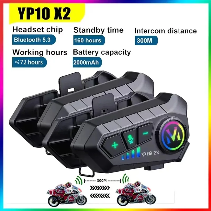 Universal Motorcycle Helmet Intercom Headset - Interphone sans fil Bluetooth Y10 2X
