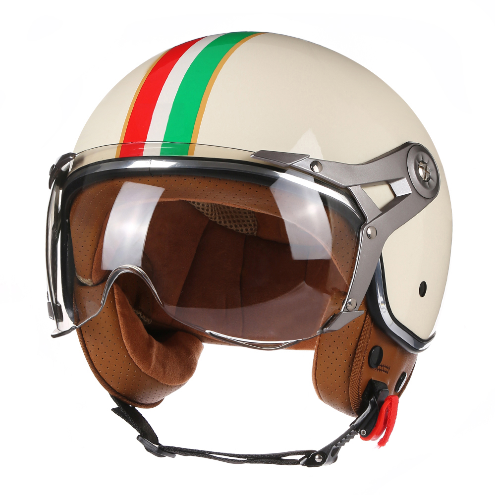 Vintage Open Face Retro Helmet - Casques de moto rétro ouverts 3/4