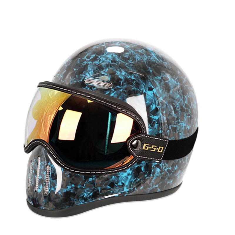 Casque de moto intégral rétro  - Carbon Fiber Lightweight Motorcycle Helmet avis et prix
