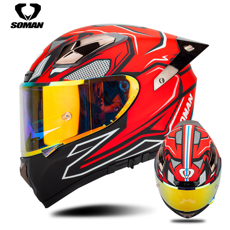 Casque de moto Soman en fibre  - Carbon Fiber Lightweight Motorcycle Helmet avis et prix
