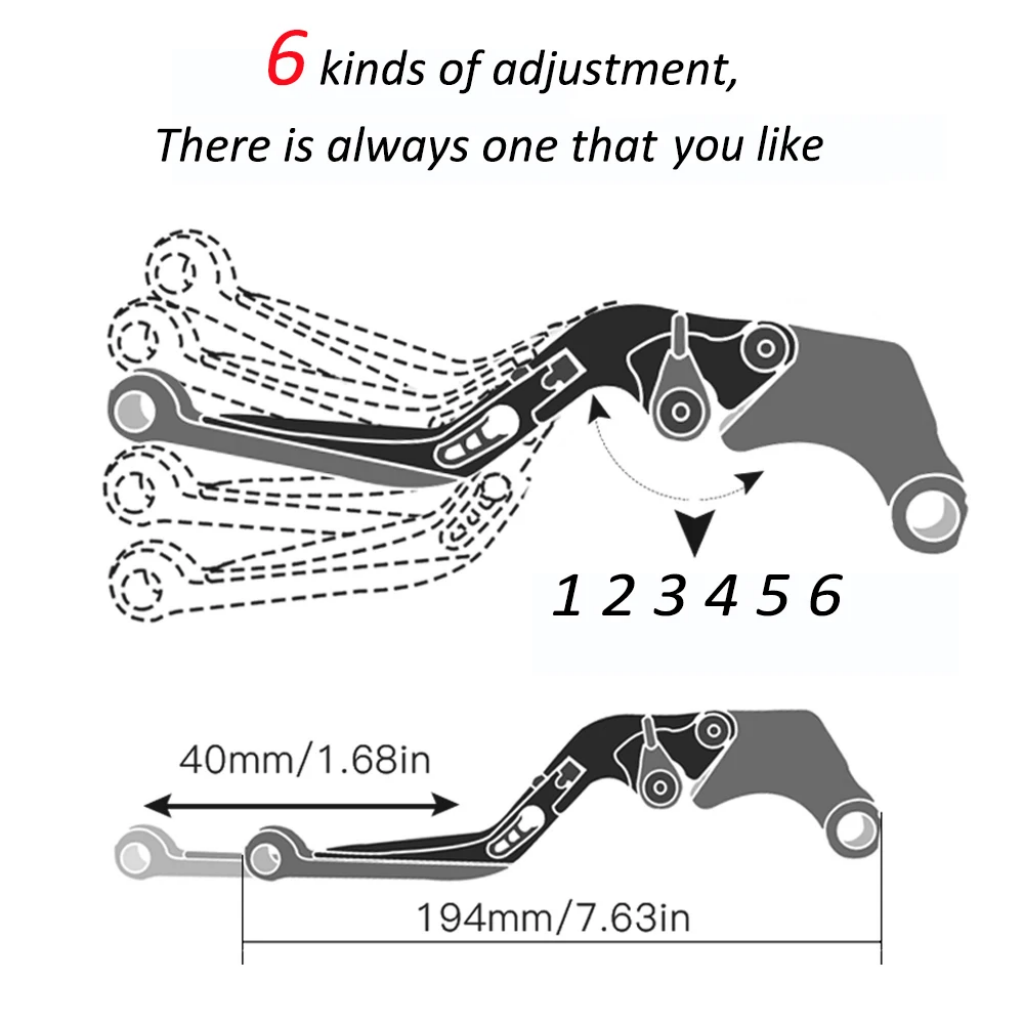 Leviers de frein et d'embrayag - Cnc Aluminum Adjustable Brake Clutch Levers avis et prix