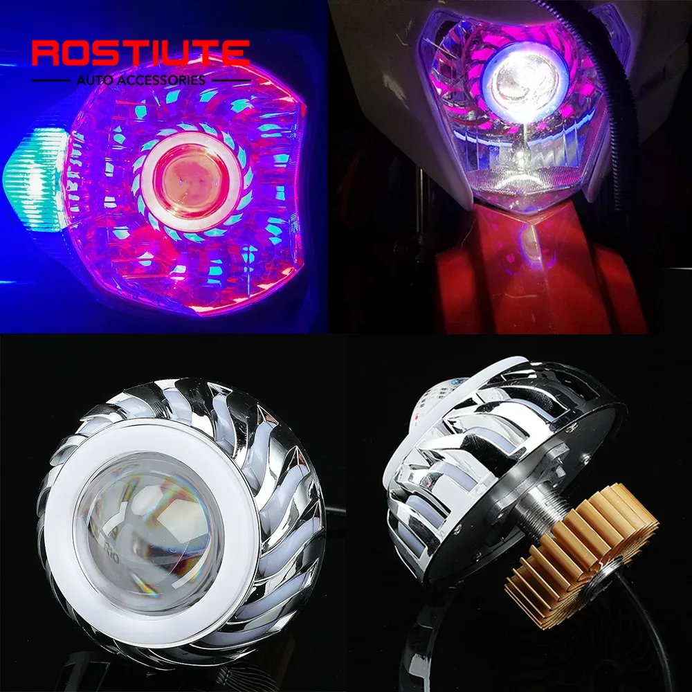 Phares de Moto Double yeux d'a - Universal Motorcycle Led Headlight Projector avis et prix