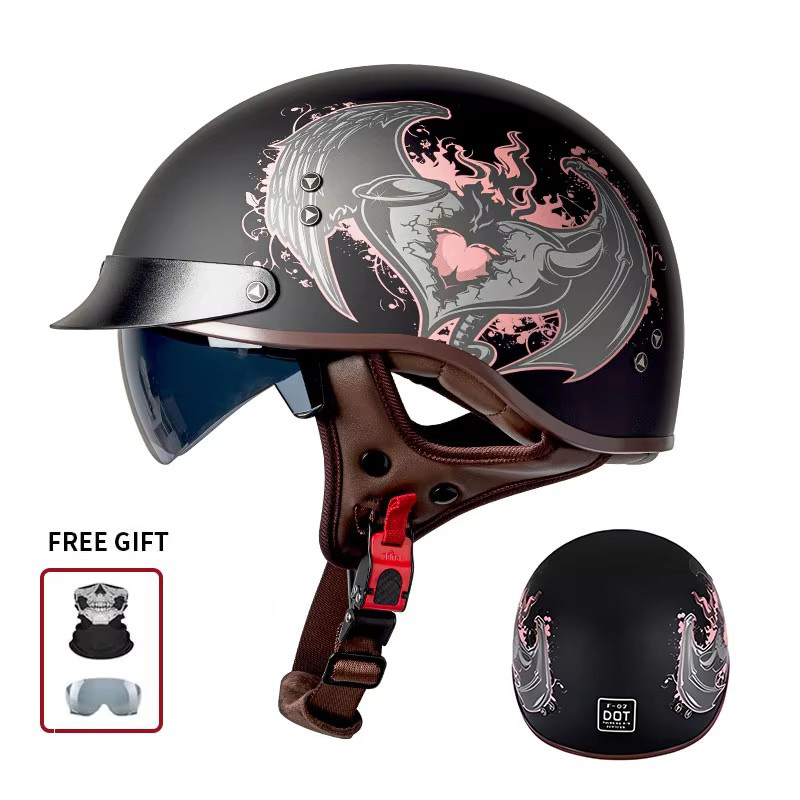 Casque de moto vintage semi-ou - Vintage Open Face Retro Helmet avis et prix
