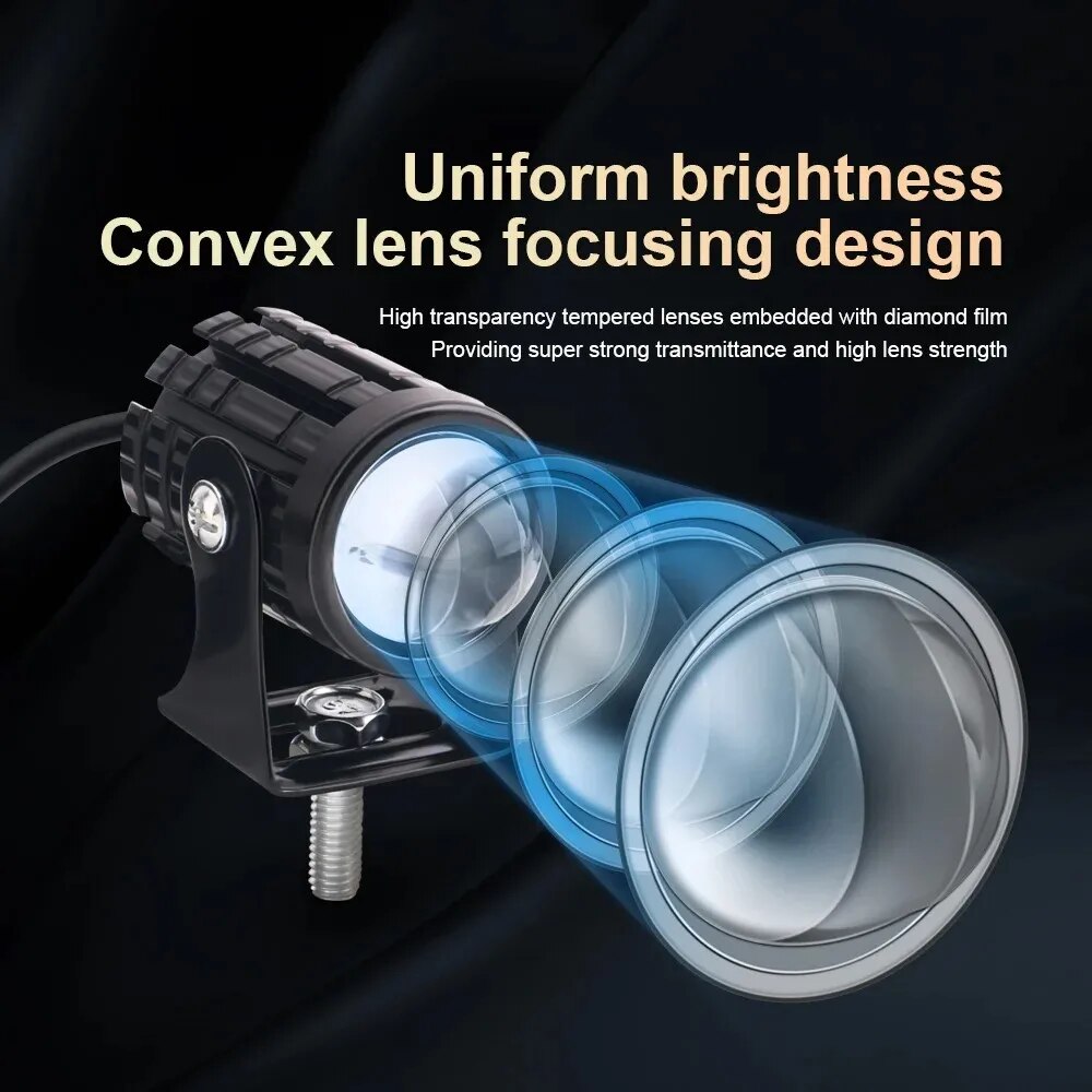 1/2 pièces universel moto phar - Universal Motorcycle Led Headlight Projector avis et prix