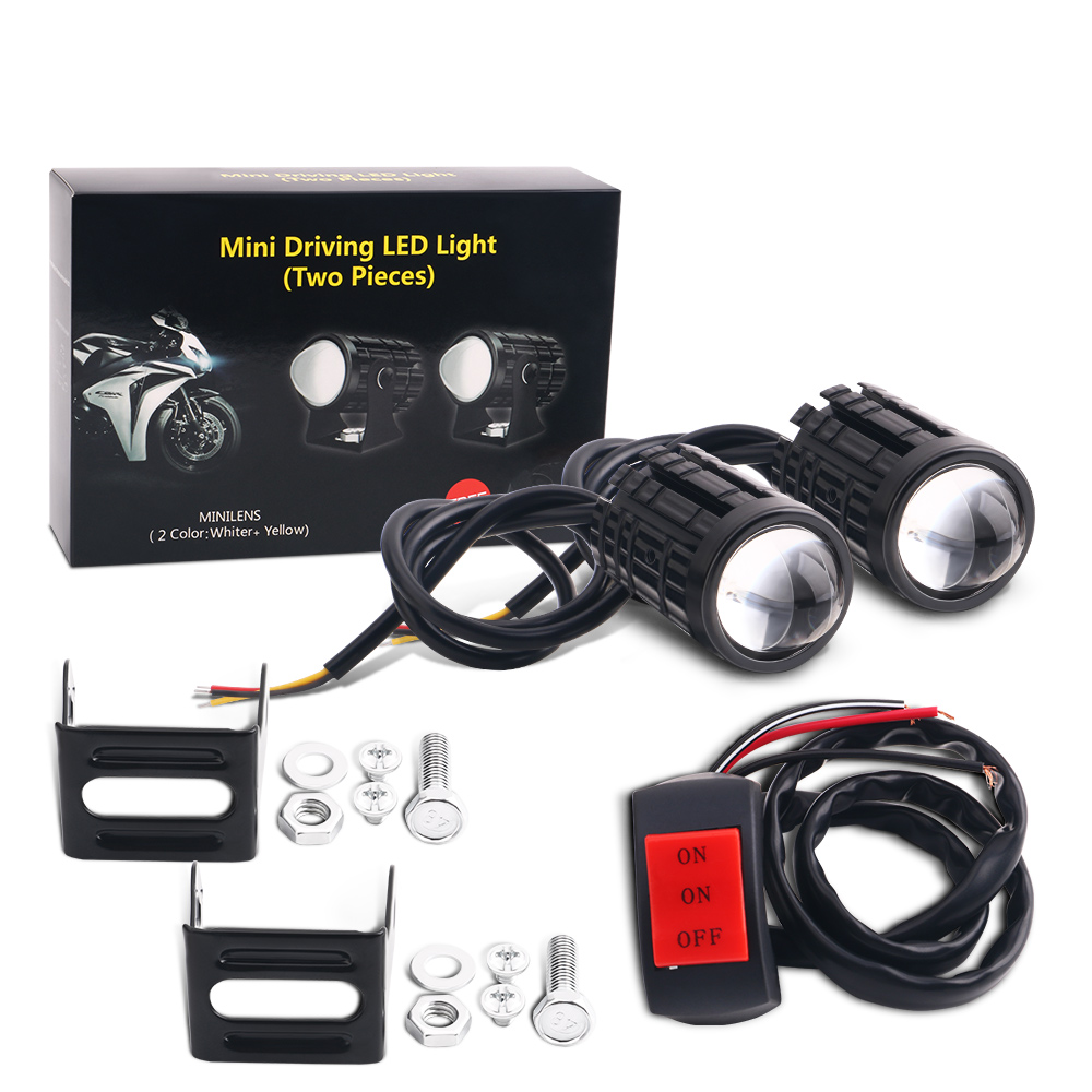 2 pièces universel moto phare  - Universal Motorcycle Led Headlight Projector avis et prix
